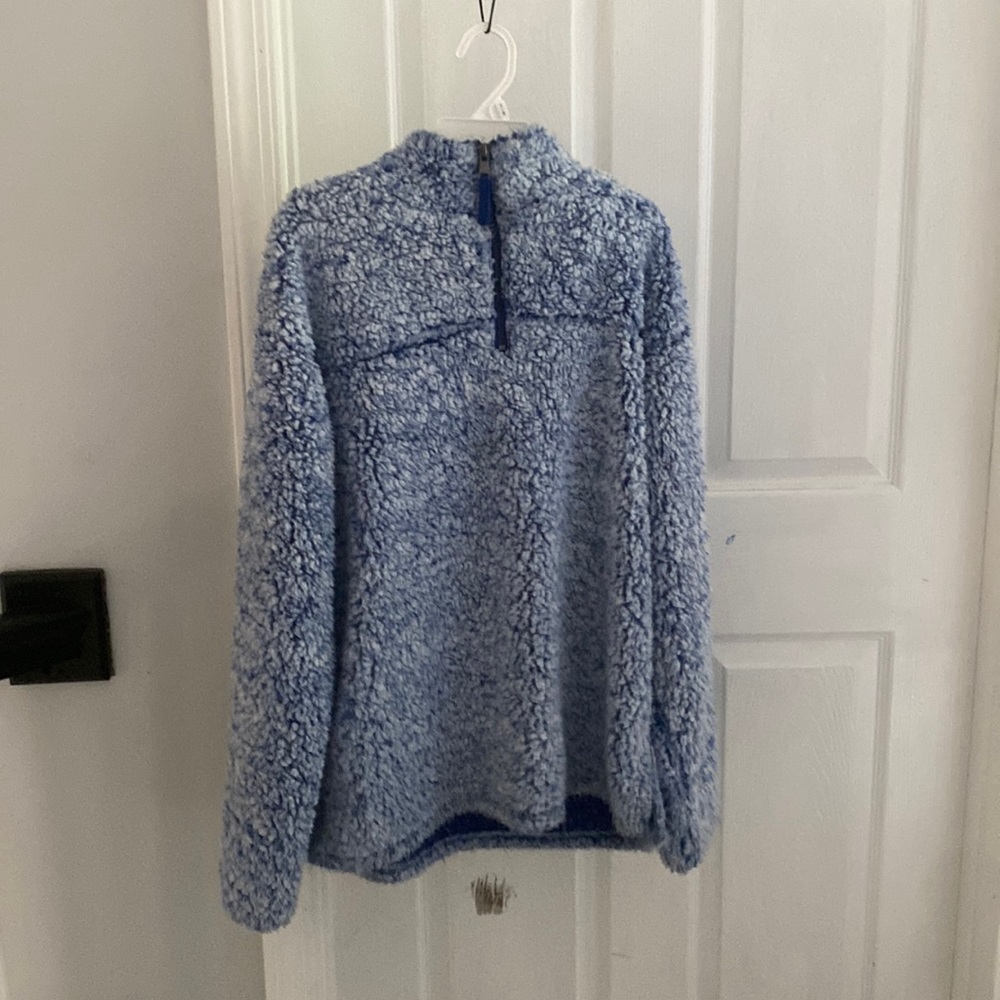 sherpa zip-up pullover